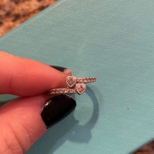 two hearts pandora ring